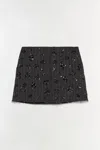 Simkhai Women's Blaire Embellished Mini Skirt In Charcoal Stripe In Gray