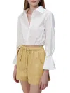 Simkhai Women's Blythe Cotton-blend Poplin Cropped Shirt In White