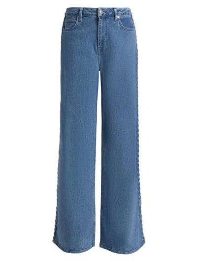 Simkhai Women's Booker Braided Relaxed-fit Jeans In Blue