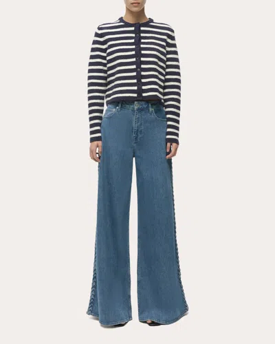 Simkhai Women's Booker Braided Straight-leg Jeans In Blue