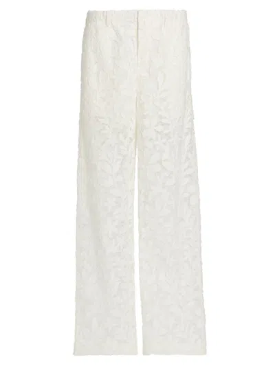 Simkhai Women's Braylen Cotton Lace Carpenter Pants In White