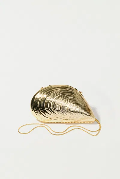 Simkhai Women's Bridget Metal Oyster Clutch In Gold