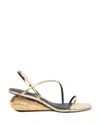 Simkhai Bridget Oyster Shell Wedge Sandal In Gold