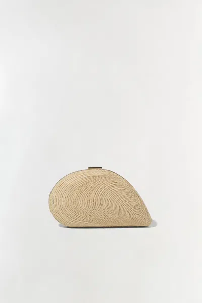 Simkhai Women's Bridget Raffia Oyster Shell Clutch In Brown