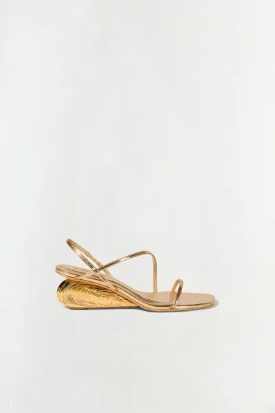 Simkhai Women's Bridget Shell Wedge Sandal In Gold