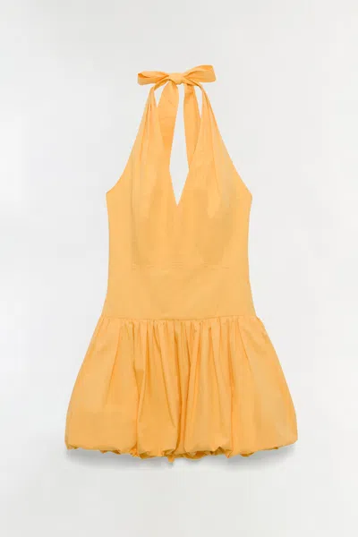 Simkhai Women's Brooke Cotton Halter Mini Dress In Mango In Orange