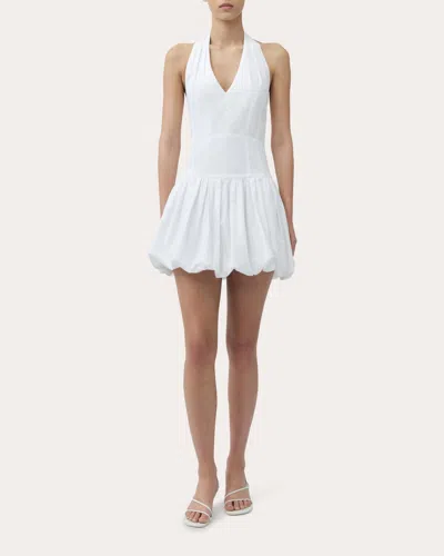 Simkhai Brooke Cotton Halter Mini Dress In White