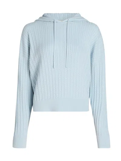 Simkhai Women's Cable-knit Cotton-cashmere Hoodie In Blue