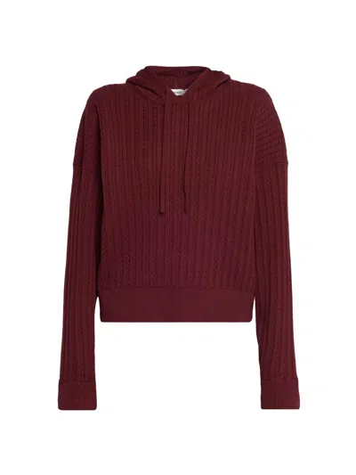 Simkhai Women's Cable-knit Cotton-cashmere Hoodie In Red