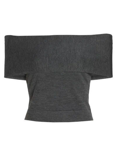 Simkhai Women's Callahan Merino-wool Off-shoulder Top In Gray