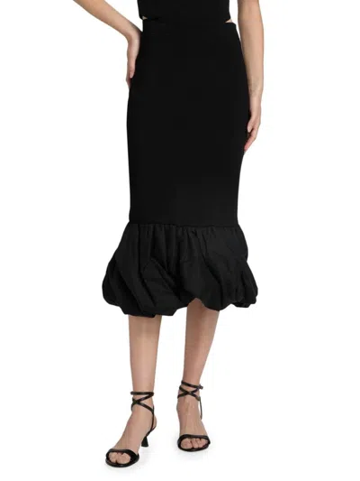 Simkhai Women's Camille Linen-blend Midi-skirt In Black