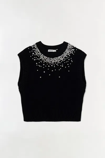 Simkhai Women's Candra Embellished Knit Vest In Black