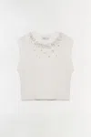 Simkhai Women's Candra Embellished Knit Vest In Ivory In White
