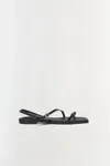 Simkhai Carey Leather Strappy Flat Sandal In Black