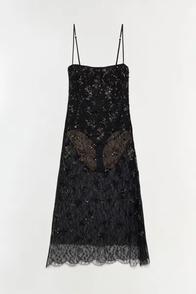 Simkhai Women's Carmela Embellished Lace Midi Dress In Black