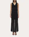 Simkhai Carmina Sheer Cowl-neck Tank Top In Black