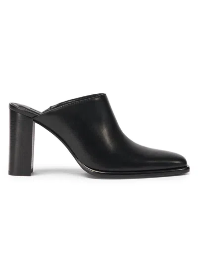 Simkhai Carolyn 85mm Leather Block-heel Mules In Black
