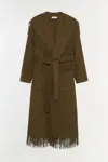 Simkhai Women's Carrie Fringe Coat In Alligator In Green