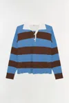 Simkhai Carson Rugby Polo Horizon Stripe In Blue