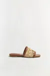 Simkhai Caspian Raffia Netted Flat Sandal In Multi