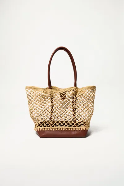 Simkhai Women's Caspian Raffia Tote In Cognac Natural