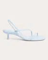 Simkhai Cedonia  Logo Stud Strappy Kitten Heel Sandal In Blue