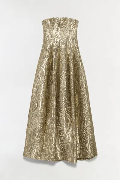 Simkhai Women's Celeste Metallic Jacquard Gown In Light Gold