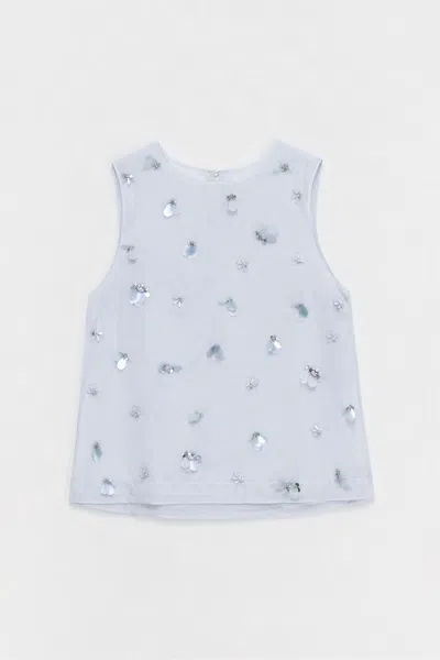 Simkhai Women's Celia Embellished Organza Top In Periwinkle Sky In Blue
