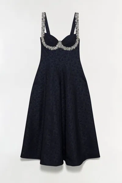 Simkhai Women's Charlotte Jacquard Midi Dress In Midnight In Blue
