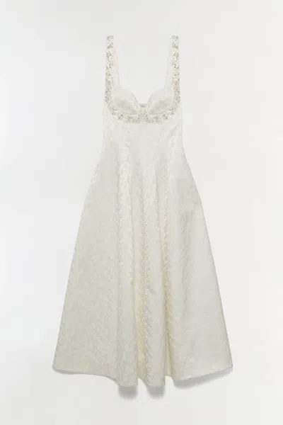 Simkhai Women's Charlotte Jacquard Midi Dress In White