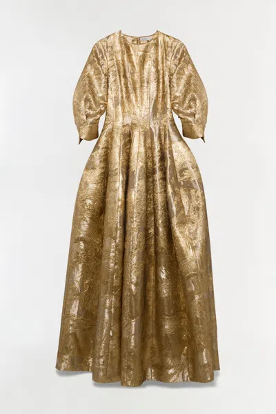 Simkhai Women's Claravelle Metallic Jacquard Gown In Gold