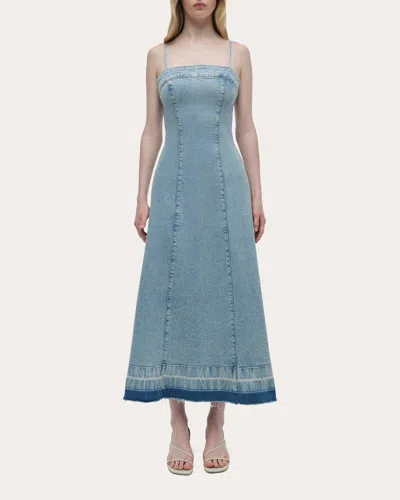 SIMKHAI WOMEN'S CLARISSA DENIM A-LINE MIDI DRESS