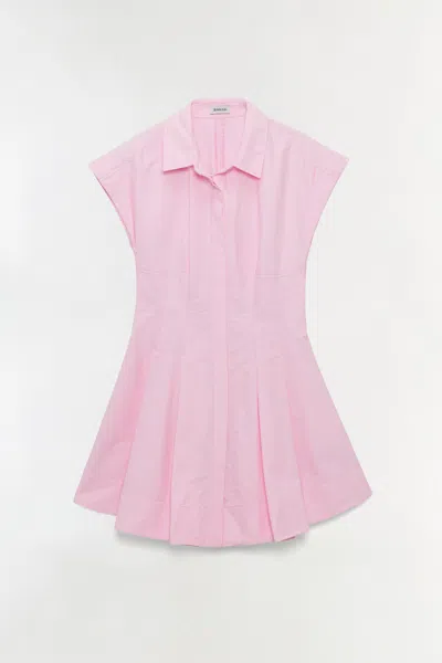 Simkhai Cotton-blend Clemmie Mini Shirt Dress In Pink