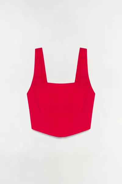 Simkhai Women's Clio Cotton Bustier Top In Scarlet In Red