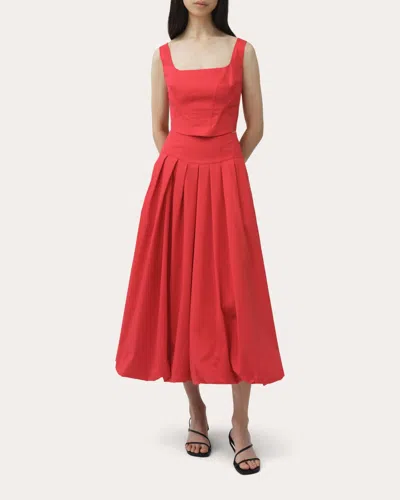 Simkhai Women's Clio Cotton Bustier Top In Scarlet In Red