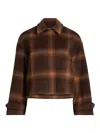 Simkhai Colby Checked Wool-blend Felt Jacket In Brown