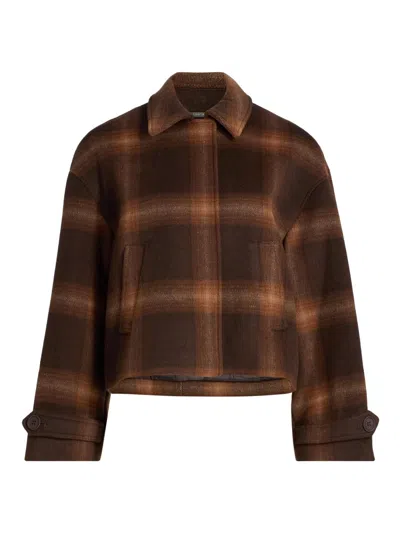 Simkhai Women's Colby Plaid Boxy Wool Jacket