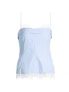 Simkhai Surie Cotton Lace Bustier Top Oxford Blue Stripe