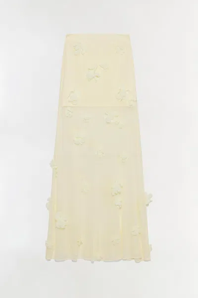 Simkhai Women's Cora Floral Applique Midi Skirt In Yolk In Yellow