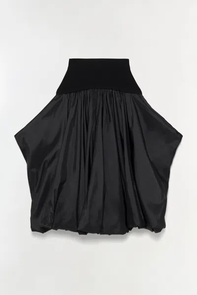 Simkhai Women's Corinn Taffeta Knit Midi Skirt In Black