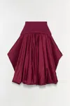Simkhai Corinn Bubble Taffeta Midi Skirt In Red