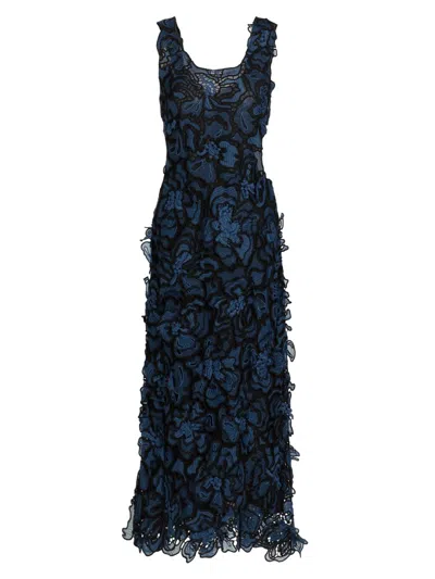 Simkhai Corinna Lace Midi Dress In Dark Indigo Multi
