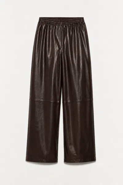 Simkhai Women's Corrine Leather Pant In Dark Chocolate In Burgundy