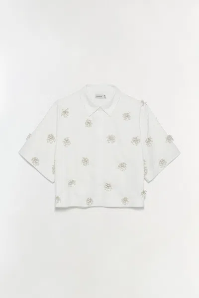 Simkhai Women's Cosmo Embellished Camp Shirt In White