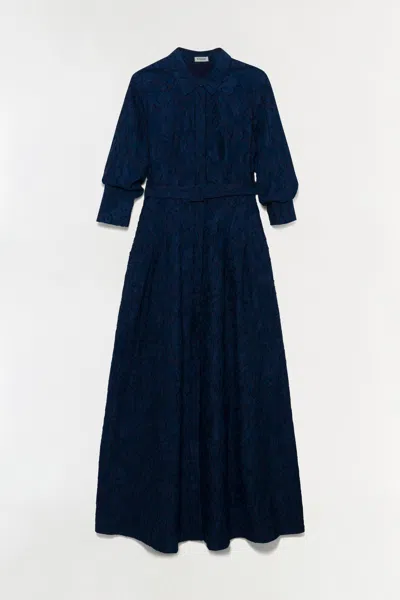 Simkhai Women's Courtney Belted Gown In Midnight In Blue