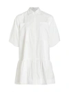 Simkhai Chrissy Puff-sleeve Cotton Poplin Mini Shirtdress In Sand