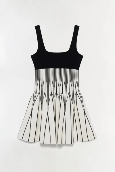 SIMKHAI WOMEN'S CYNDER ILLUSION KNIT MINI DRESS IN BLACK/MULTI