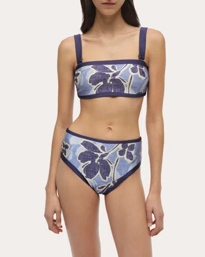 SIMKHAI WOMEN'S DALLIA FLORAL HIGH-WAIST BIKINI BRIEF