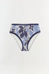 Simkhai Dallia High Waist Bottoms Blue Hydrangea Floral