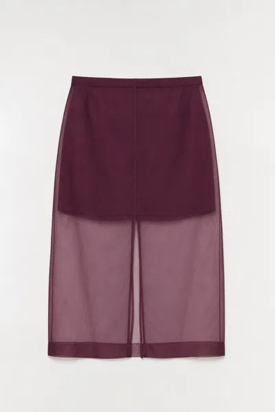 Simkhai Women's Dana Organza Midi Skirt In Fig In Purple